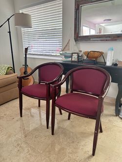 Burgundy Upholstered Accent Arm Chair