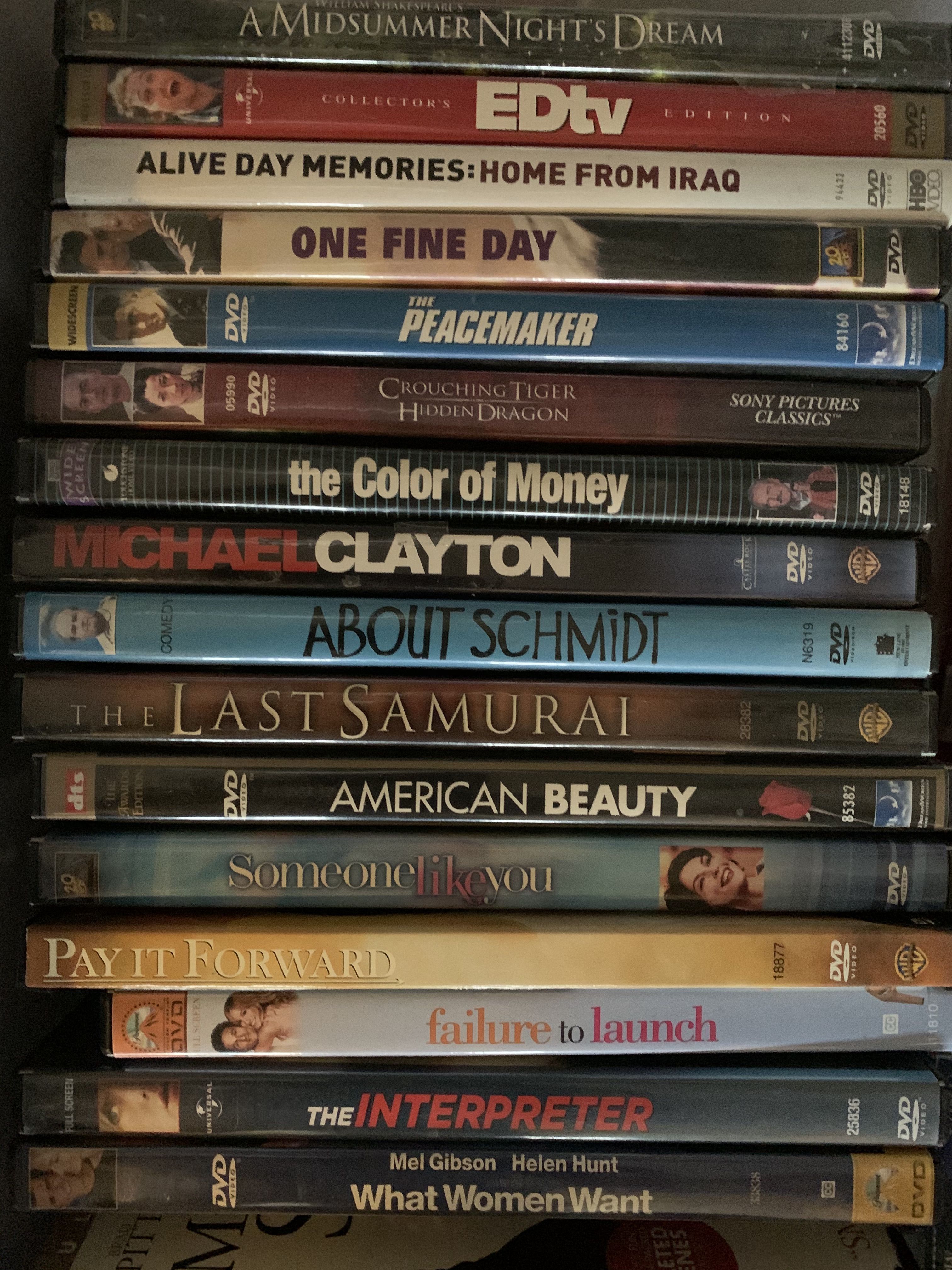 One Fine Day, Clayton, The color of Money, American Beauty DVD Movies