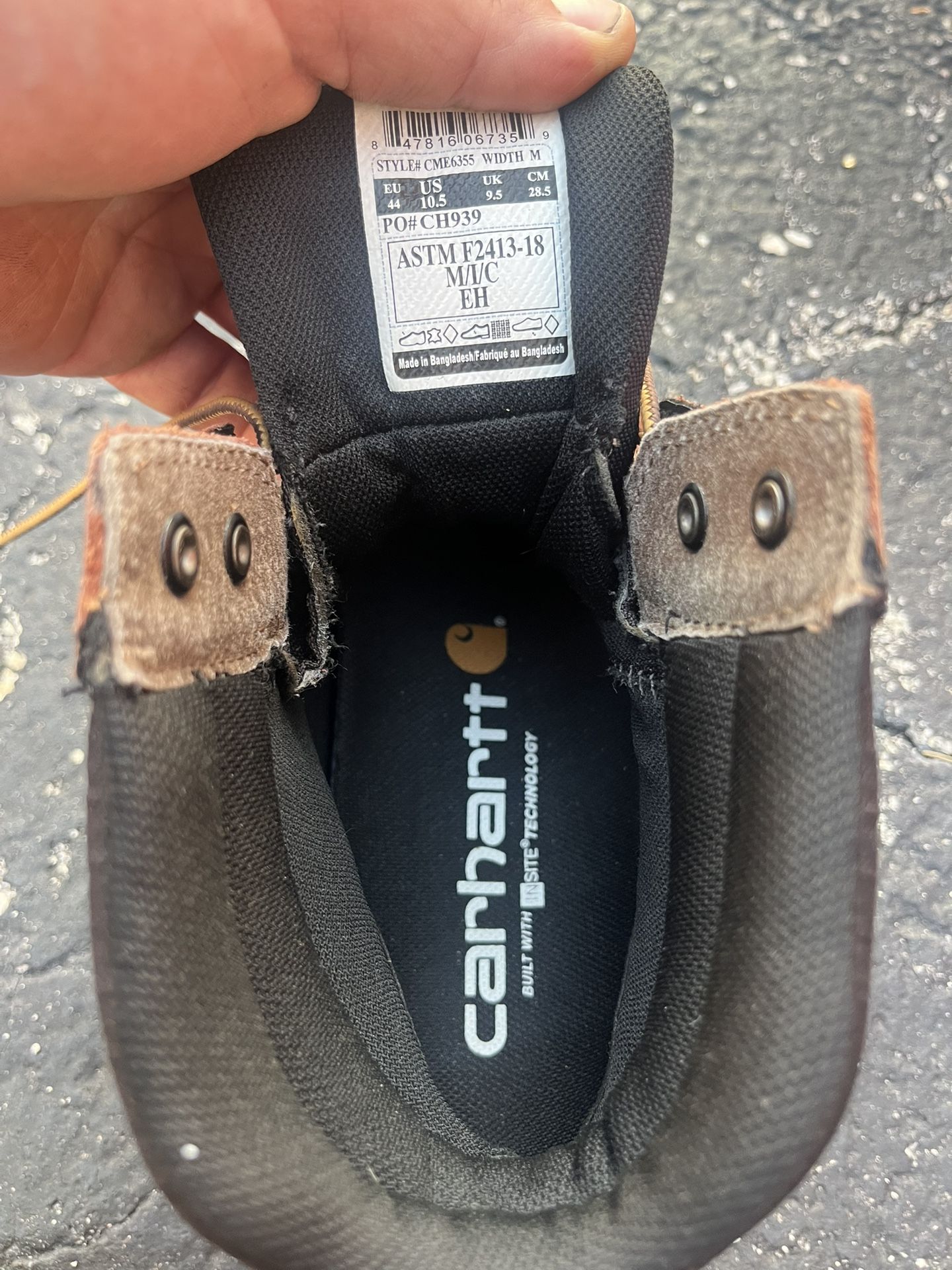 New- No Box Carhartt 6” Boots Carbon Toe Size 10.5W