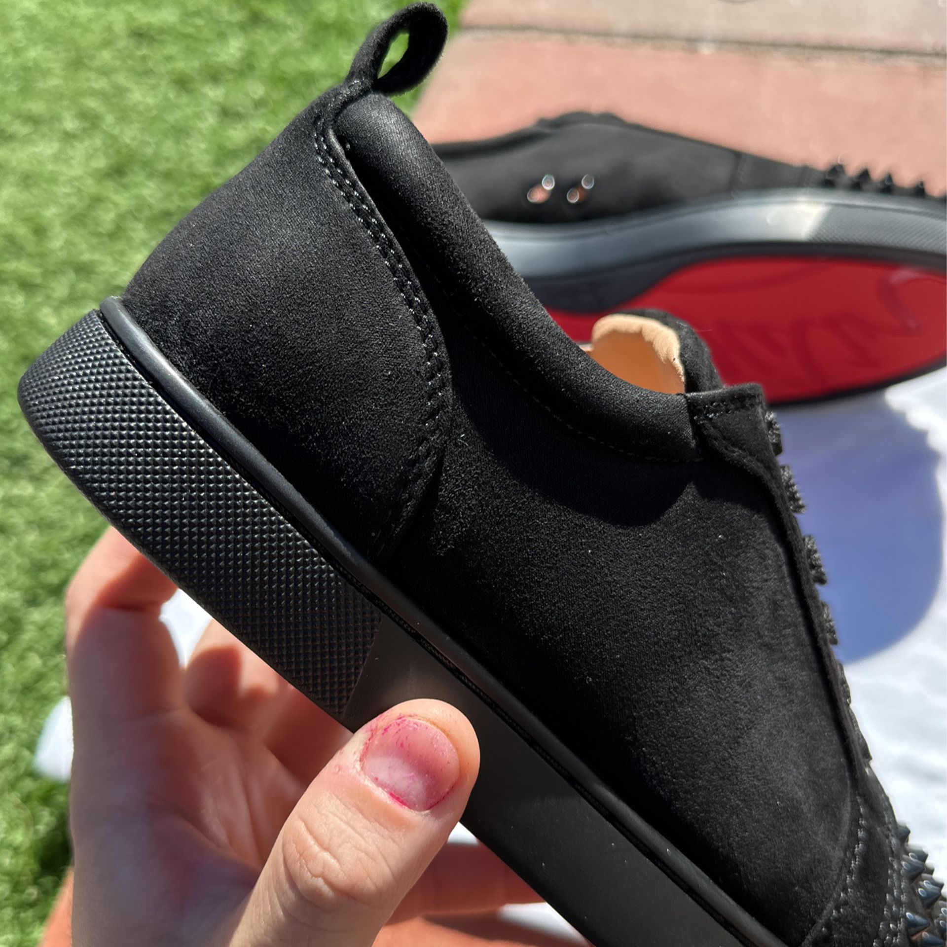 Low Top Christian Louboutin Men Sneaker Black With Red for Sale in Pico  Rivera, CA - OfferUp