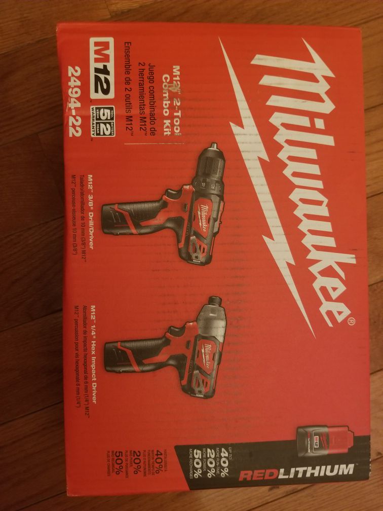 Brand new Milwaukee M12 Drill and driver combo