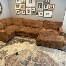 Distressed Leather Sectional