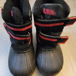 Totes Red and Black Kids Winter Boots