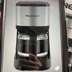 Elite Gourmet EHC9420 Automatic Brew & Drip Coffee Maker with Pause N Serve Reusable Filter, On/Off Switch, Water Level Indicator, Stainless Steel@A11