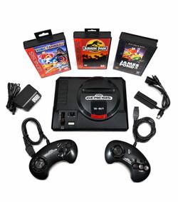 Sega Genesis Model 1 Bundle w/ 2 Controllers, 3 Games, HDMI Adapter & Parts Cons