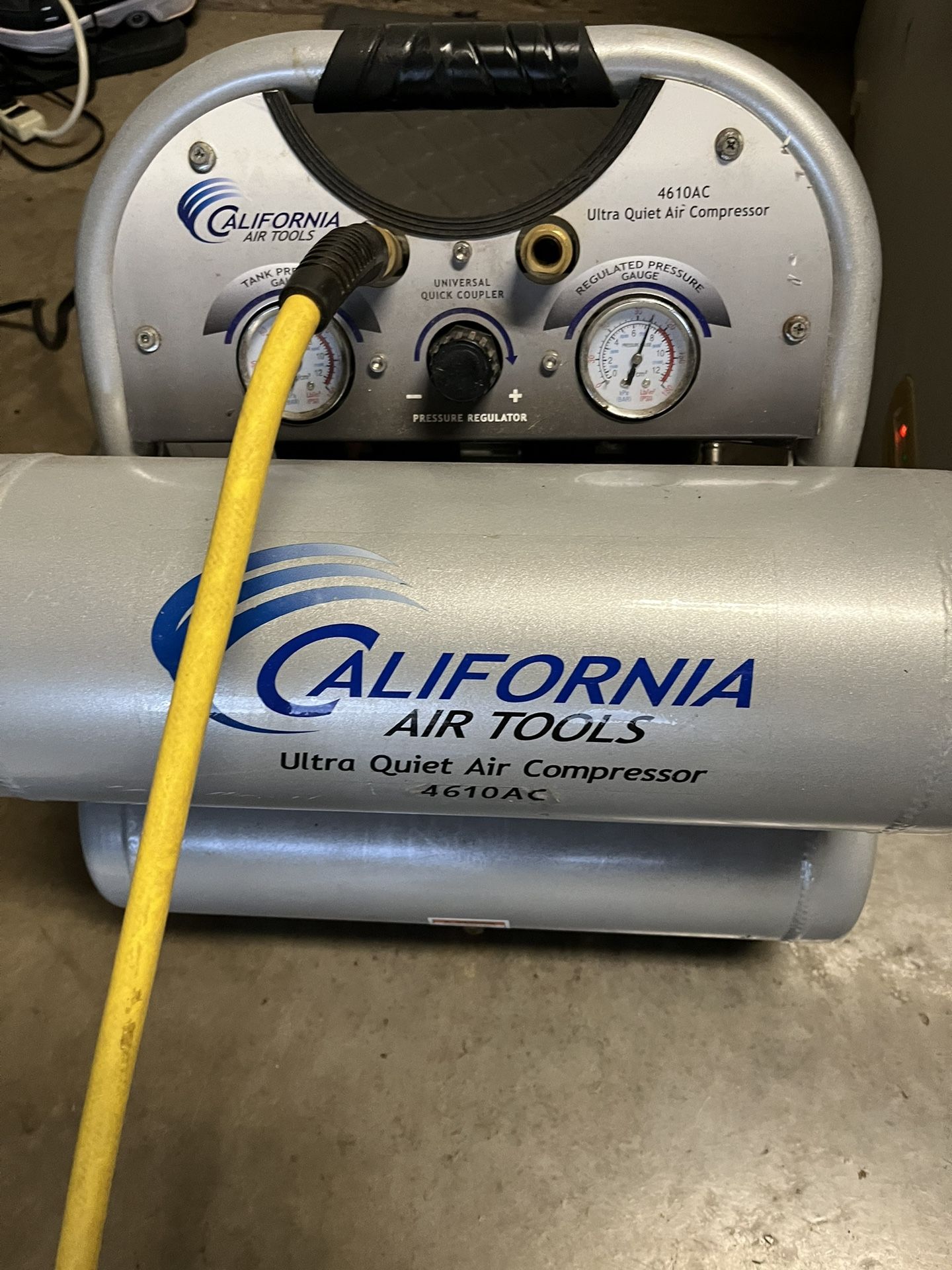 California Air Tools 4610AC Ultra Quiet and Oil-Free 1.0 Hp, 4.6 Gal. Aluminum Twin Tank Electric Portable Air Compressor