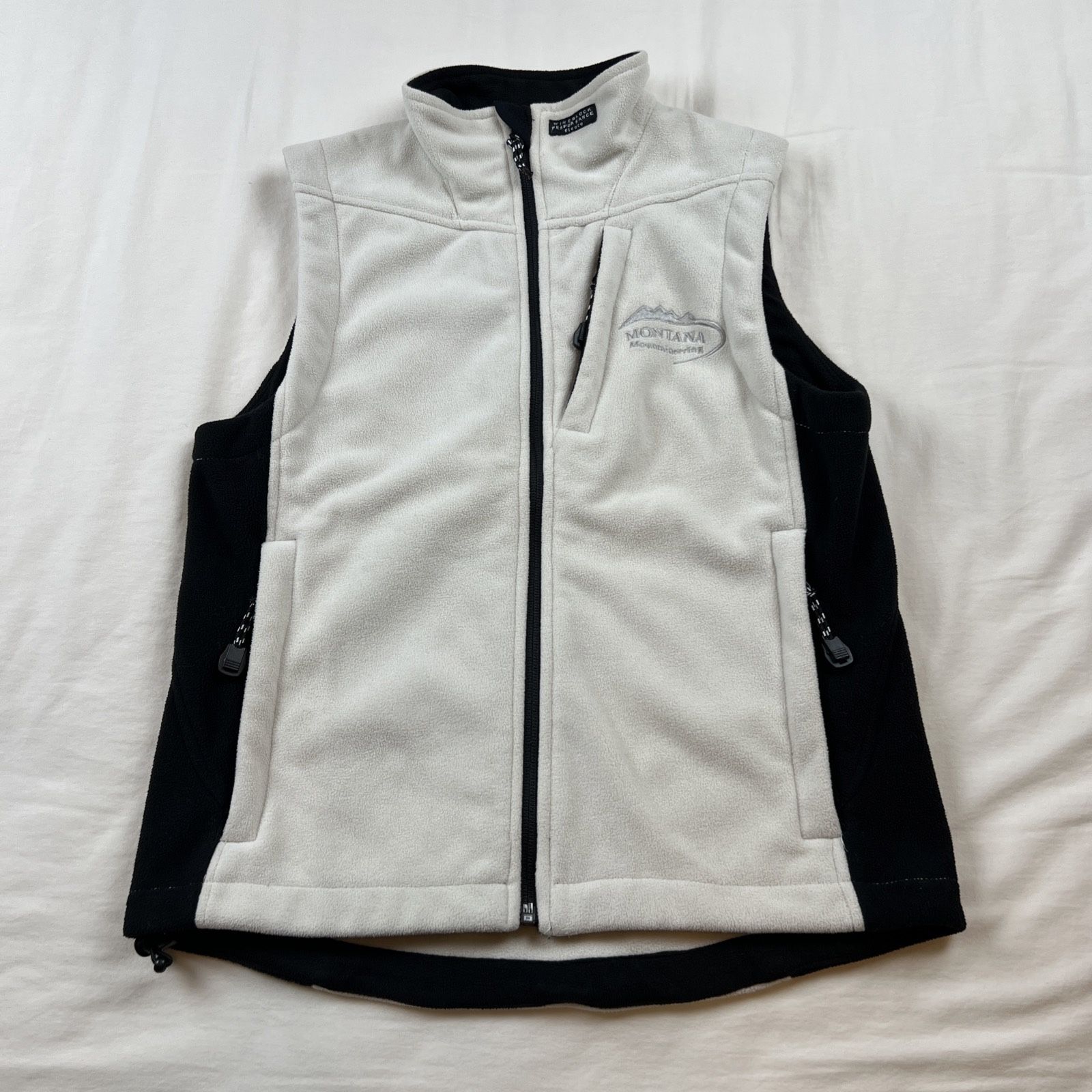 Montana Mountaineering Womens Colorblock Windblock Fleece Vest Zip Pockets Small