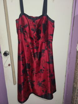 Red & Black Flower Dress