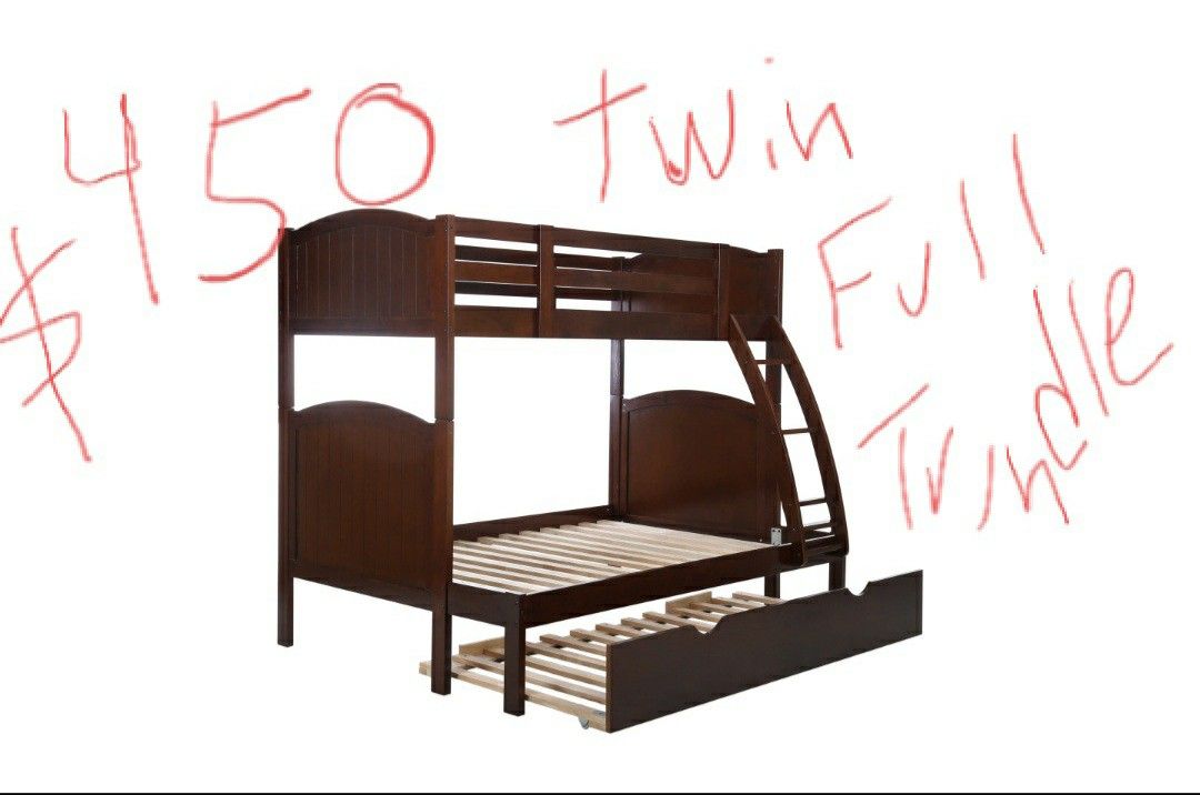 NEW TWIN FULL BUNKBEDS SOLID WOOD
