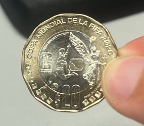 Moneda 20 pesos mundial FIFA World Cup