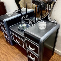 Custom Restored Art Deco Make-up Vanity
