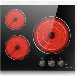 Noxton 24 Inch Electric Cooktop 3 Burners Electric Stove Top