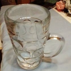 

Beer Mug, Glass Large Bubble, 1990’s Action Park Vernon Valley, Brau Haus,- 8” high x 4 “ diameter--

