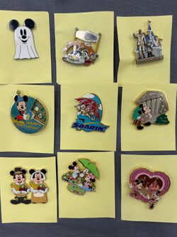 Disney Mickey Mouse Pin Lot 9 WDW Soarin Epcot Birthday Partners Halloween Trading Pins