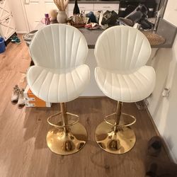 Two bar stools and dinning 4 table chair