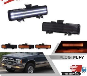 83-94 CHEVY S10 BLAZER GMC S15 JIMMY FRONT PARK SIGNAL LAMP SMOKE SWITCHBACK LED