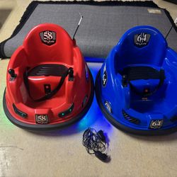 Flybar 6Volt Battery Powered Electric Bumper Cars Red/Blue 2 Pack