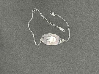 Hamsa Hand Tag stainless steel chain bracelet