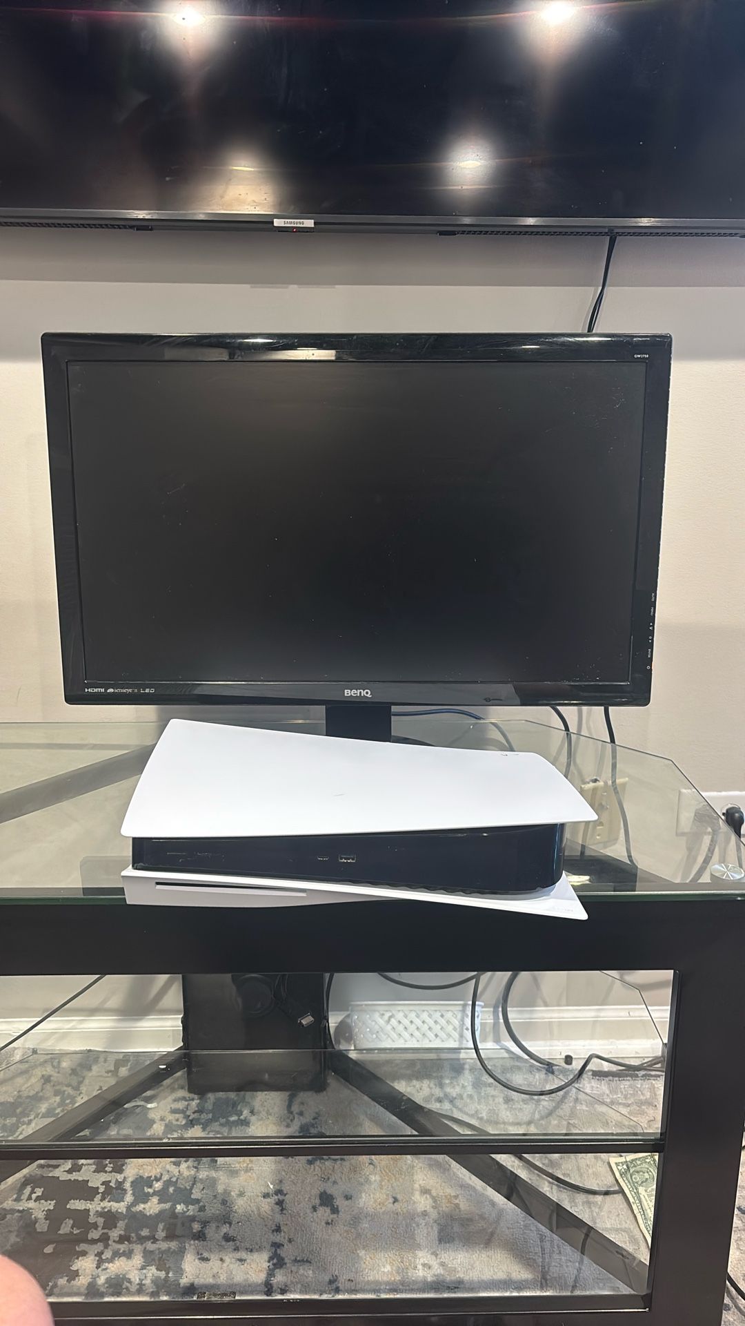 PlayStation 5 And Monitor With All Wires And Controllers Included