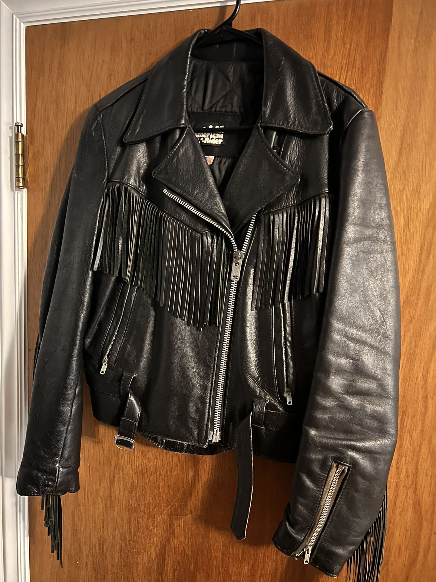 All American Rider Leather Jacket With Fringe