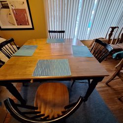 Extendable Dining Table W/4 Tall Chairs
