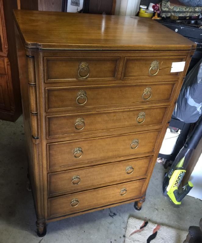 Mid Century Modern Hollywood Regency John Widdicomb Tall Dresser