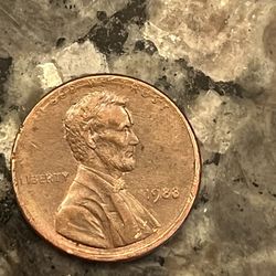 1988 Lincoln Miss Struck Penny With Die Crack And Other Errors 