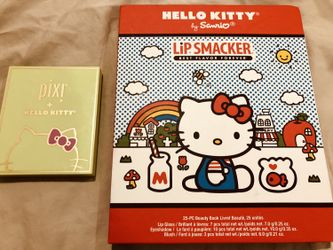 NEW SEALED Hello Kitty Makeup Eye Shadow Palette Sanrio Mirror Compact Pixi Lipsmacker