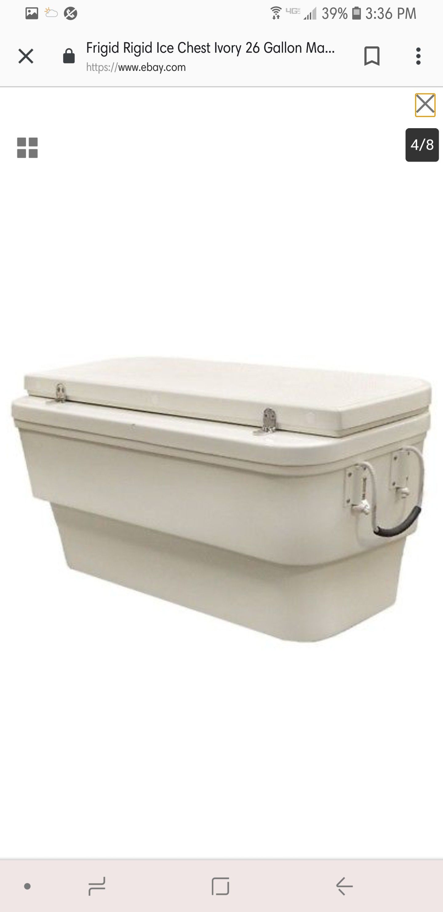 Frigid Rigid Ice Chest Ivory 26 Gallon Marine Boat RV Cooler Setback Lid