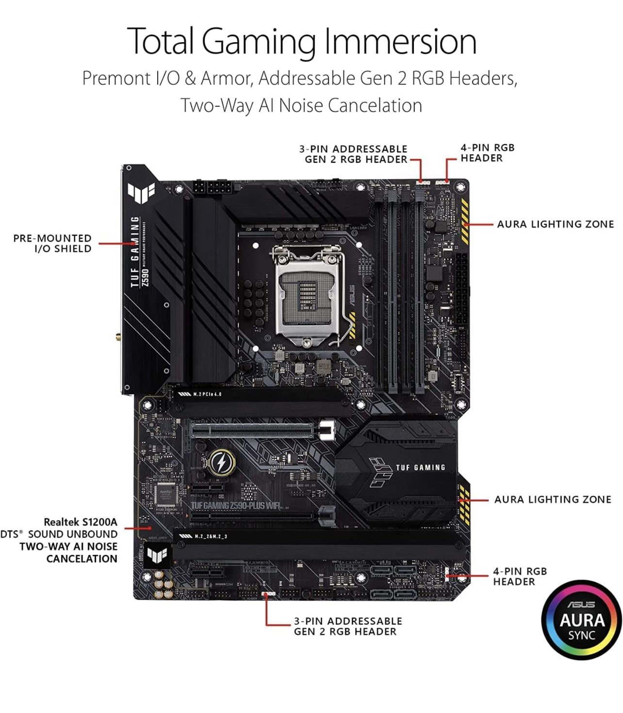 Asus TUF Gaming Z590 Plus WiFi Socket LGA 1200 ATX Motherboard