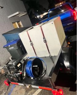 Small mobile compact detailing trailer