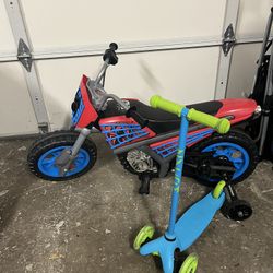 Spiderman Motorcycle And Kid Scooter 