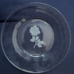 Vintage Avon Glass Plates, Set of 3. Etched Designs