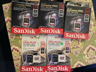 Sandisk Extreme Pro & Ultra Plus 256Gb/64gb/32gb Memory Cards