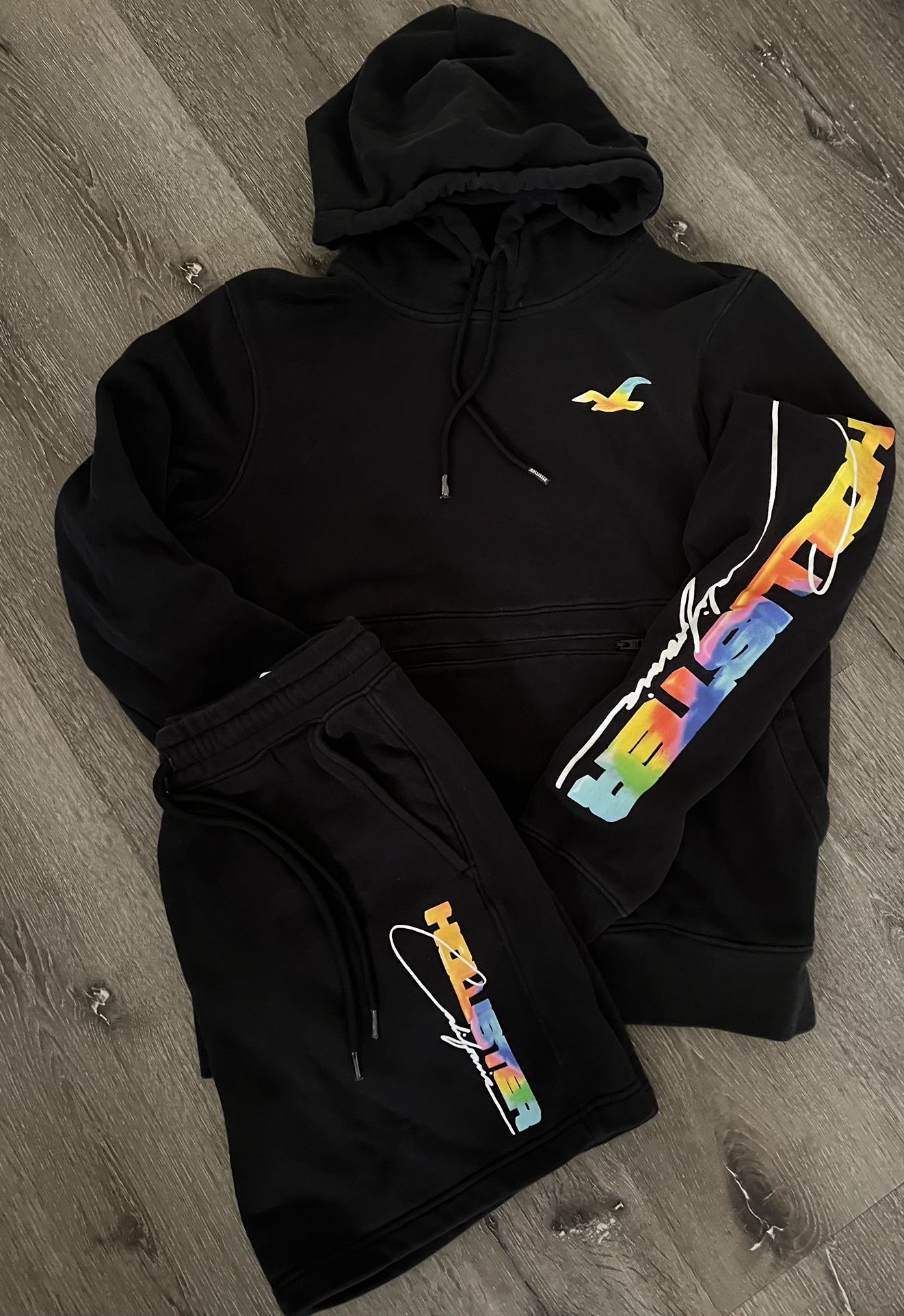 Hollister Hoodie Shorts Set Mens