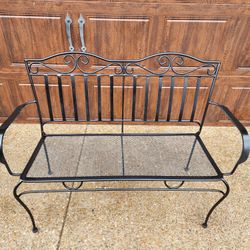 *** WROUGHT IRON PATIO BENCH ***