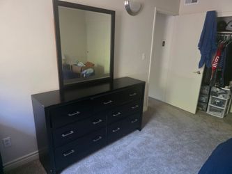Black Dresser with Mirror