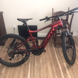 Red electric bicycle 