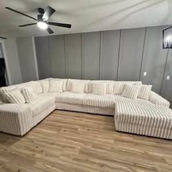Corduroy Sectional - Corduroy Couch w/ Chase - SAME DAY DELIVERY - Other Colors Available - No Credit Needed