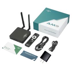 UGOOS AM9 64-Bit Android Media Player, 4K HDR TV Box with Bluetooth Remote, Amlogic S905X5 Quad-Core, 4 GB RAM, 64 GB Storage, Wi-Fi 6, Bluetooth 5.2,