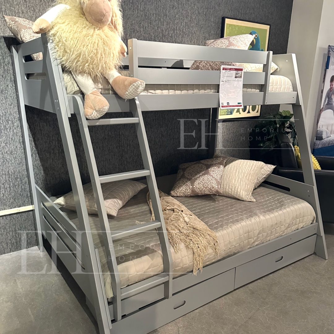 Grey Bunk Bed Twin Over Full 