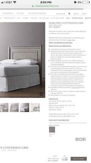 Restoration Hardware Convertible Crib Only The Headboard And