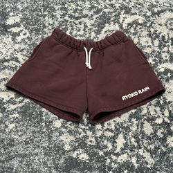 Ryoko Rain Brown Heavyweight Cotton Sweatshorts