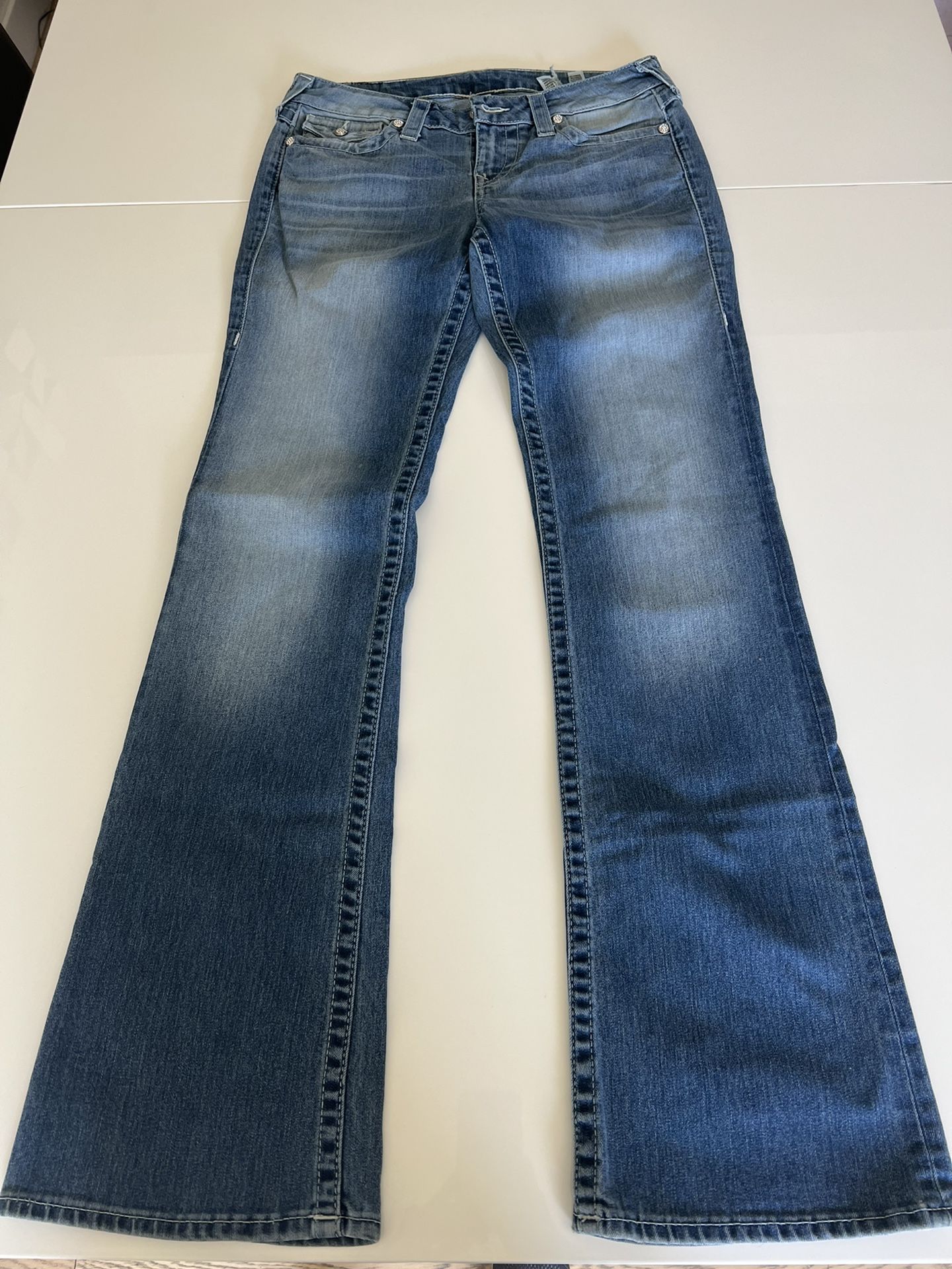 True Religion Women's Jeans With Diamond Studs and Flared