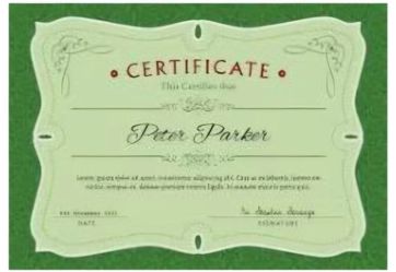 Golf Course Membership Cert