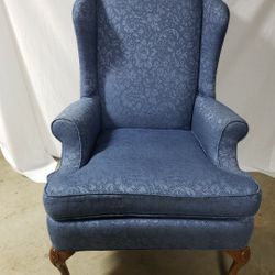 Blue Upholstered Wingback Accent Chair 