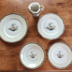 Rare Set Of Limoges Chippendale Fine China, 39 Pieces