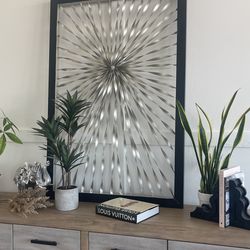 Metal Wall, Art, Black, And Silver 40x60