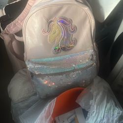 Pink Unicorn Backpack Sparkly