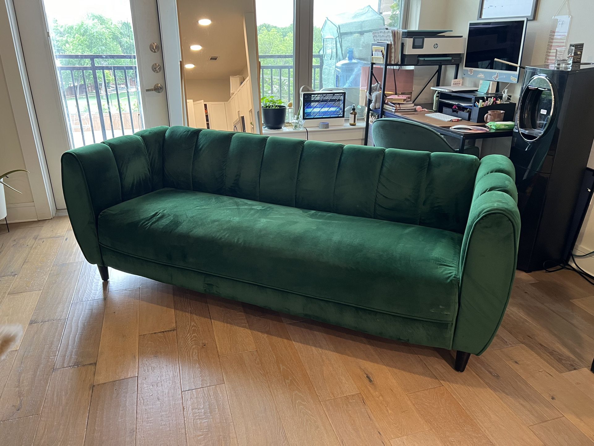 Green Velvet Sofa 